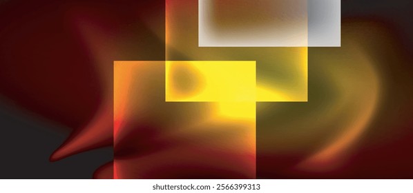 Glass squares with neon shiny light abstract background
