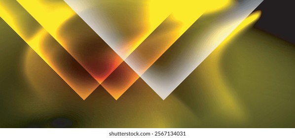 Glass squares with neon shiny light abstract background