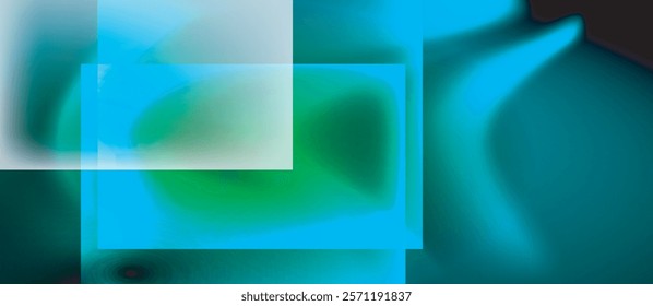 Glass squares with neon shiny light abstract background