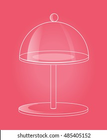 Glass stand for cakes and desserts. Vector illustration. Isolated.