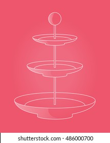 Glass stand for cakes and desserts. Vector illustration. Isolated.