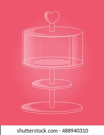 Glass stand for cakes and desserts. Vector illustration. Isolated