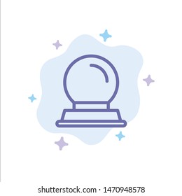 Glass Stand, Decoration, Magic Ball Blue Icon on Abstract Cloud Background. Vector Icon Template background