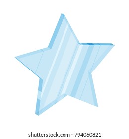 Glass star icon in flat design. Vector illustration. Star isolated on white background