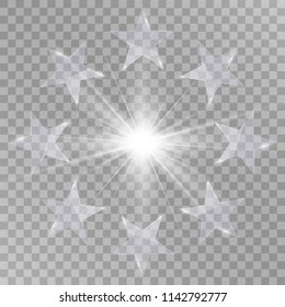Glass star, vector illustration.