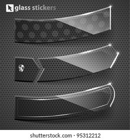 Glass stickers. Vector illustration.
