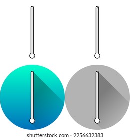 Glass Stirring Rod Stirrer Laboratory Equipment Icon, Set of Flat Long Shadow, Color, Black-White Silhouette, Line Art Logo Icon Symbol Isolated on White Background for Science Medical