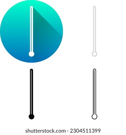 Glass Stirring Rod Stirrer Laboratory Equipment, Set of Flat Long Shadow, Color, Black-White Silhouette, Line Art Icon Symbol Logo Isolated on White Background