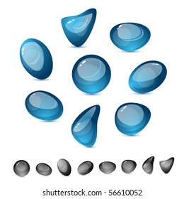 Glass stones, vector