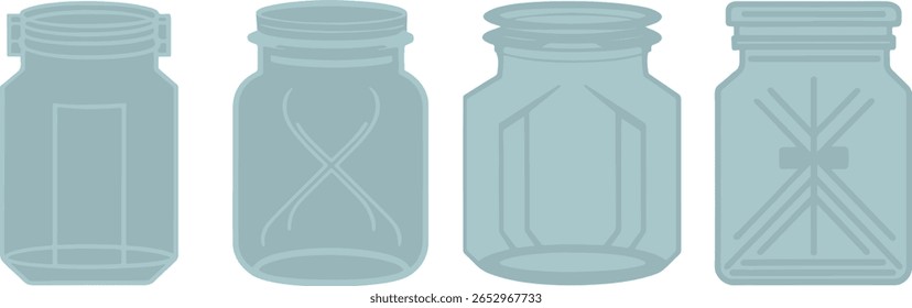Tarro de almacenamiento de vidrio Colección de diseño de Vector de color