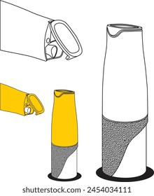 glass with straw automatic open and close cap oil bottle