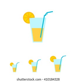 Glass with straw and citrus  slice