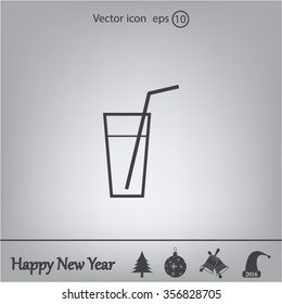 A glass with a straw icon