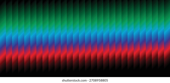 Glass stripes Neon vertical effect light lines background in purple pink, blue gradient, green, red, black orange silverfuturistic abstract stripes wallpaper, vibrant luminous Vector Illustration
