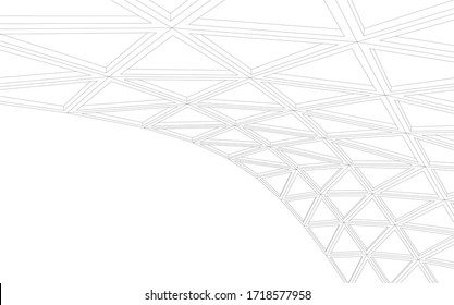Glass structure, modern architecture concept 3d