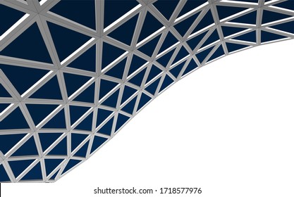 Glass structure, modern architecture concept 3d