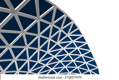 Glass structure, modern architecture concept 3d