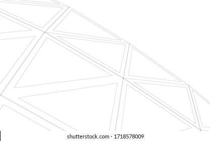 Glass structure, modern architecture concept 3d