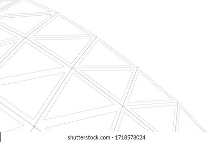 Glass structure, modern architecture concept 3d