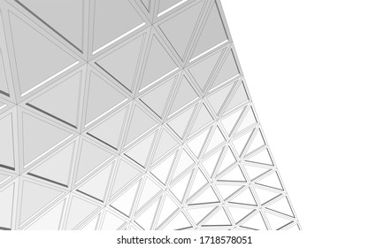 Glass structure, modern architecture concept 3d