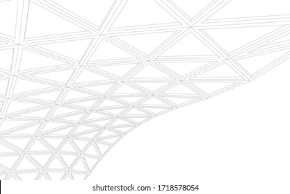 Glass structure, modern architecture concept 3d