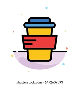 Glass, Study, Drink Abstract Flat Color Icon Template