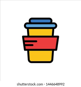 Glass, Study, Drink  Flat Color Icon. Vector icon banner Template