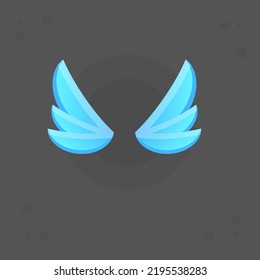 Glass Style Blue Sky Fairy Fantasy Wings Fly Cute Colorful Cartoon Vector Design