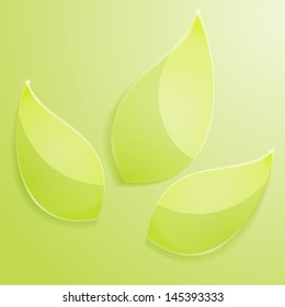 Glass style green leaf icon