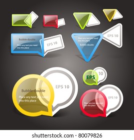 Glass style speech boubles set. Ready for a text.
