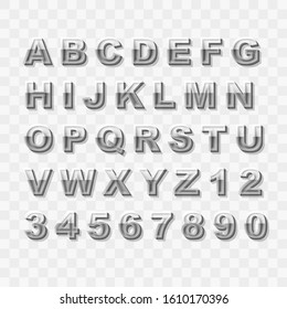 Glass Style Upper Case Distorted Alphabet Letters and Numbers Collection