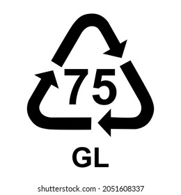 Glass symbol, ecology recycling sign isolated on white background. Package waste icon .