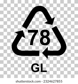 Glass symbol, ecology recycling sign isolated on white background. Package waste icon .