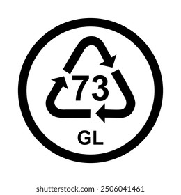 Glass symbol, ecology recycling sign isolated on white background. Package waste icon .