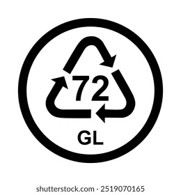 Glass symbol, ecology recycling sign isolated on white background. Package waste icon .