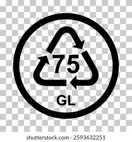 Glass symbol, ecology recycling sign isolated on white background. Package waste icon .