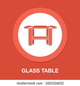 glass table flat icon - simple, vector, icon for website design, mobile app, ui. Vector Illustration