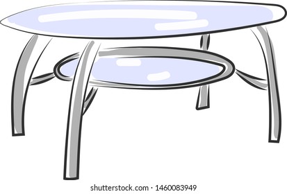 Glass table, illustration, vector on white background.