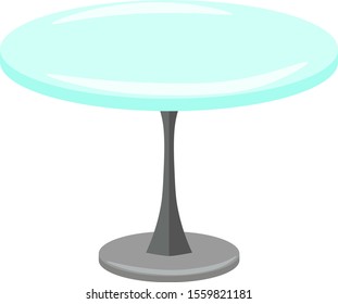 Glass table, illustration, vector on white background.