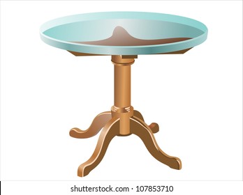 glass table isolated on white background