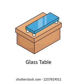 Glass Table Vector Isometric Filled Outline icon for your digital or print projects.