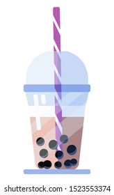 Glass of tapioca pearl with milk