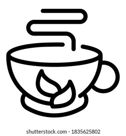 Glass tea cup icon. Outline glass tea cup vector icon for web design isolated on white background