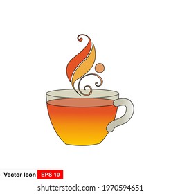 Glass with tea isolated on white background.