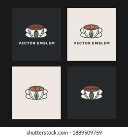 glass tea logo vector design template for food and drink