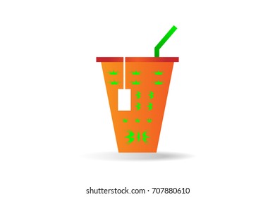 glass tea on white background Vector illustration