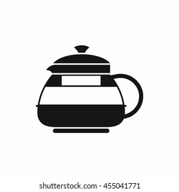 Glass teapot icon in simple style isolated vector illustration