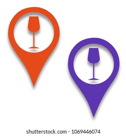 Glass in the technique of paper cut out. Logo for restaurants and bars.