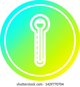 glass thermometer circular icon with cool gradient finish