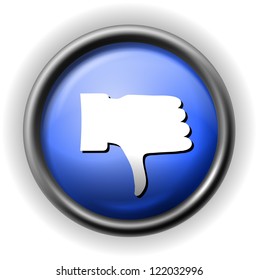 Glass thumb down icon